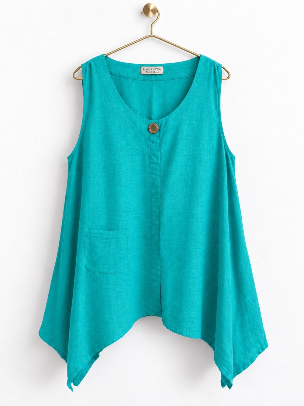 HARIS COTTON TOP SLEEVELESS LINEN RESORT WEAR LAGENLOOK EXTRA LARGE TUNIC TOP